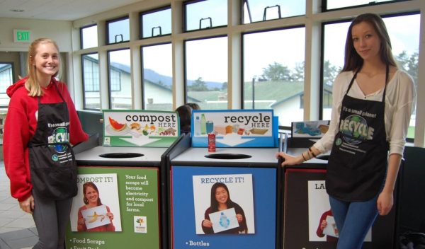4 Students Recycling Containers